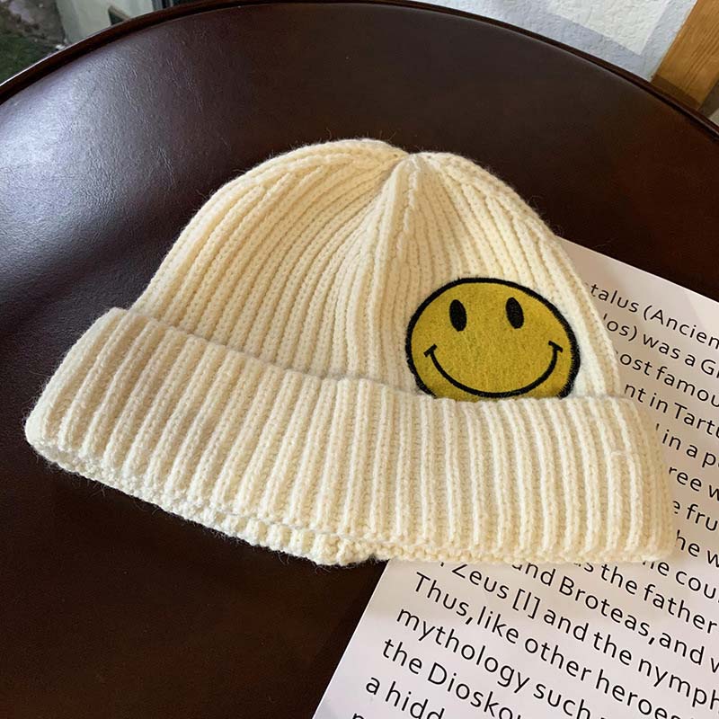 Candy Color Cute Smiley Knitted Hat