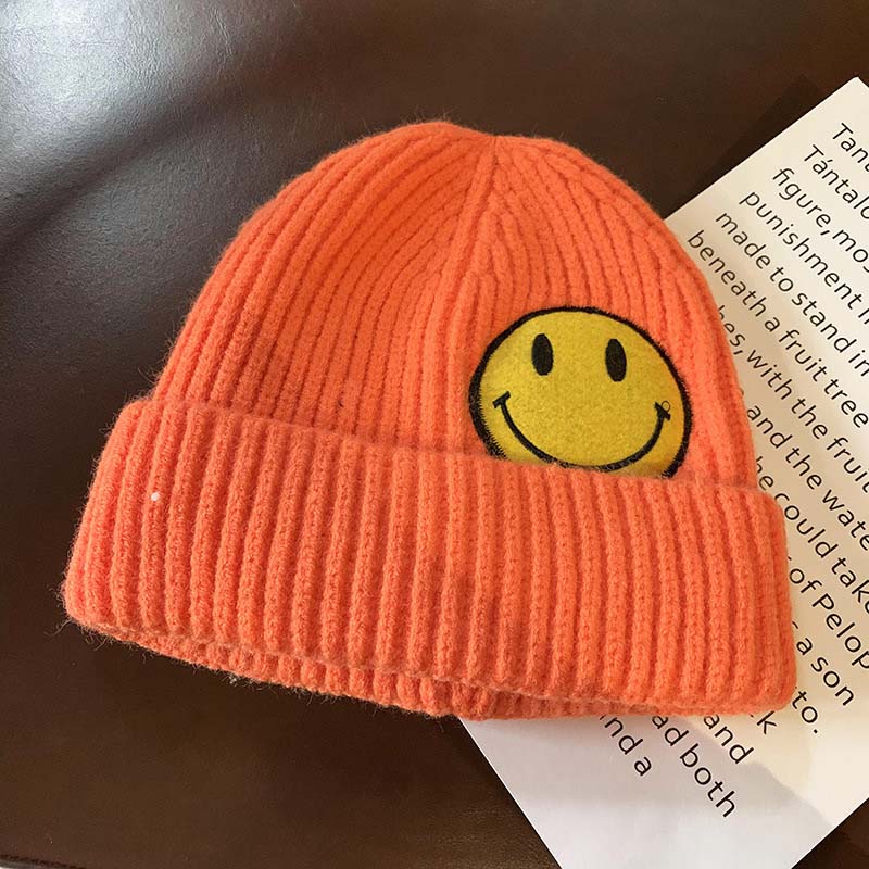 Candy Color Cute Smiley Knitted Hat