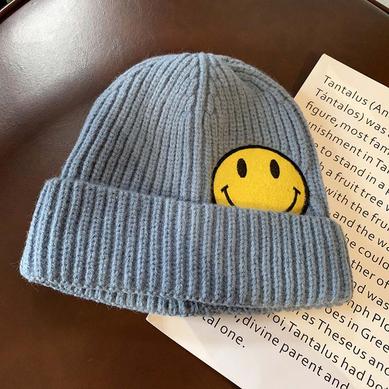 Candy Color Cute Smiley Knitted Hat