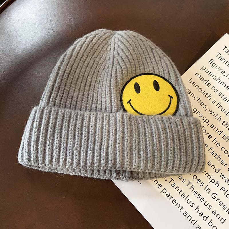 Candy Color Cute Smiley Knitted Hat