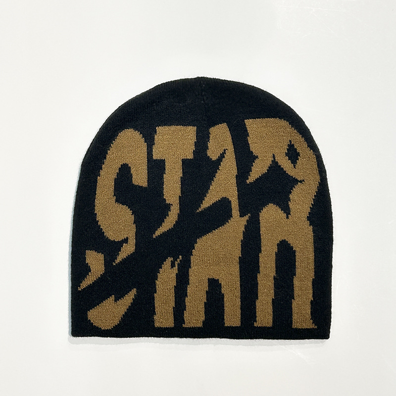 Y2K Letter Star Knitted Hat