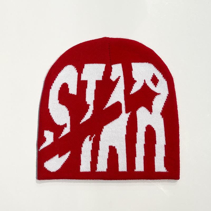 Y2K Letter Star Knitted Hat