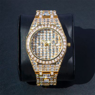 Fully Iced Baguette Cut Watch in White Gold