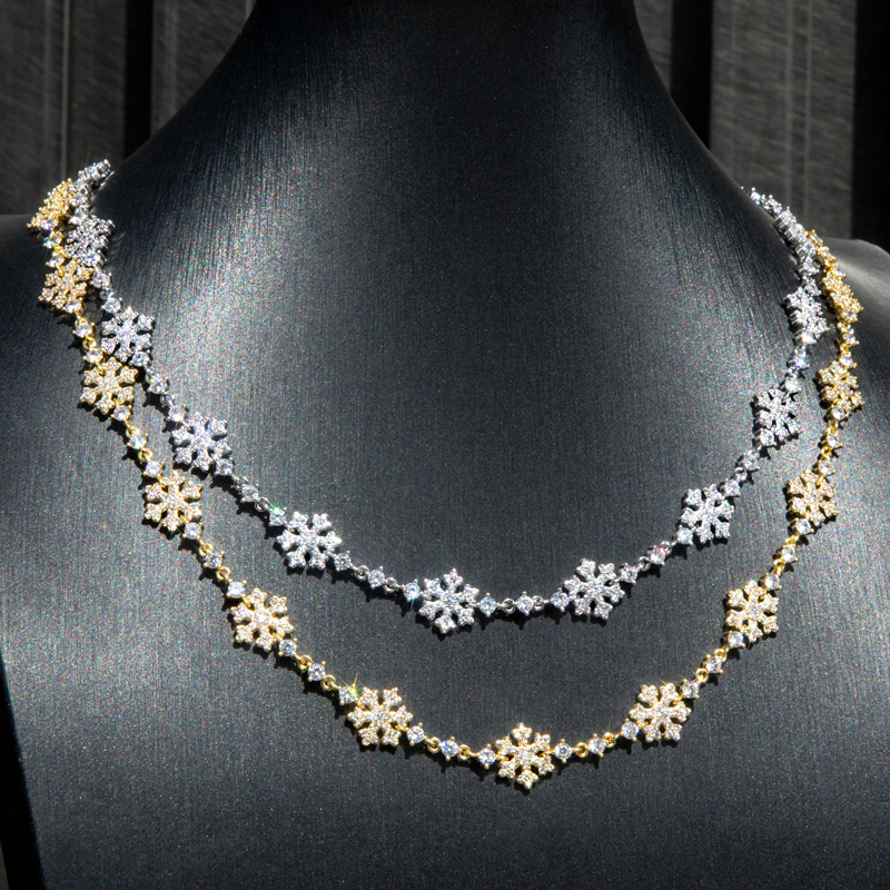 10mm 18'' Snowflake Link Chain in White Gold