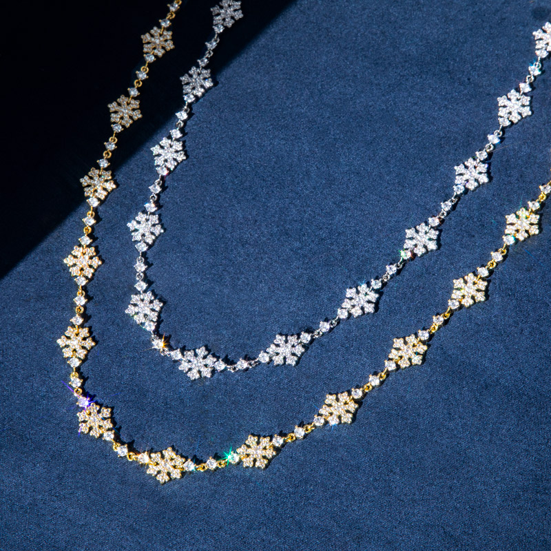 10mm 18'' Snowflake Link Chain in White Gold