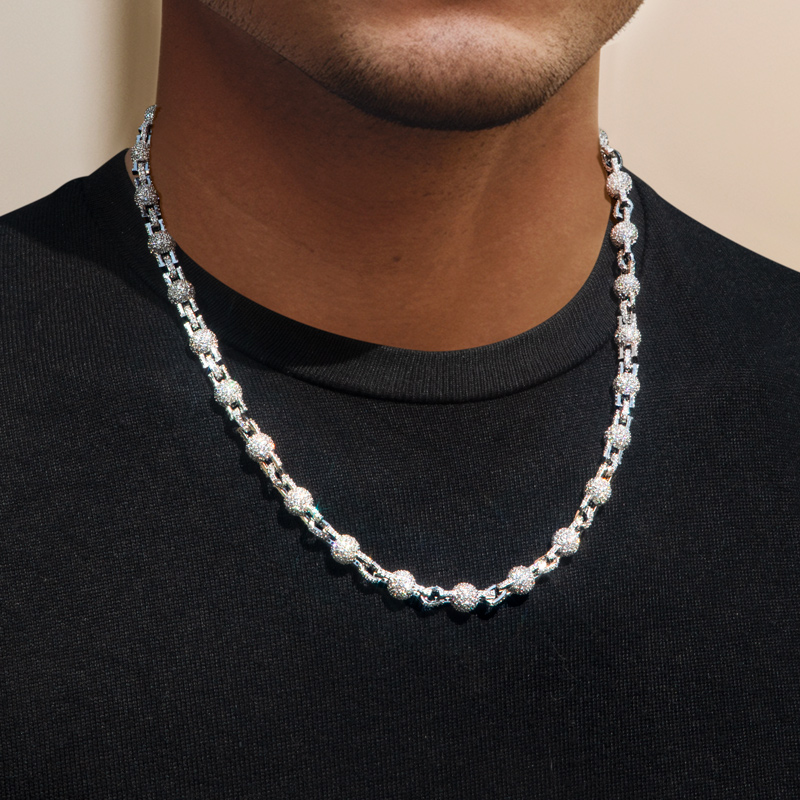 7mm Diamond Beads Linked Lock Chain