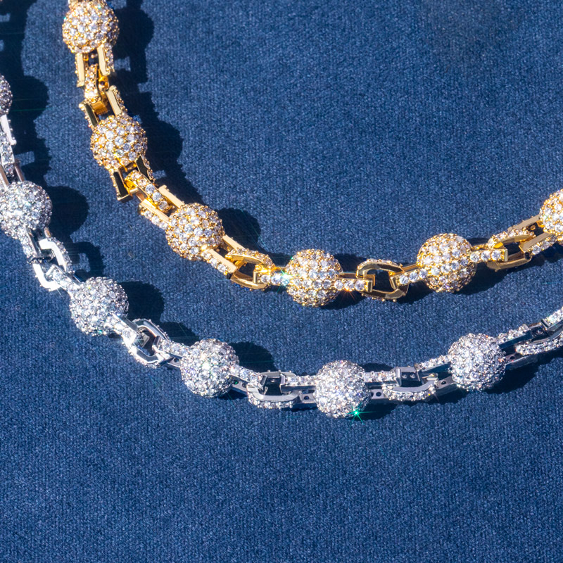 7mm Diamond Beads Linked Lock Chain