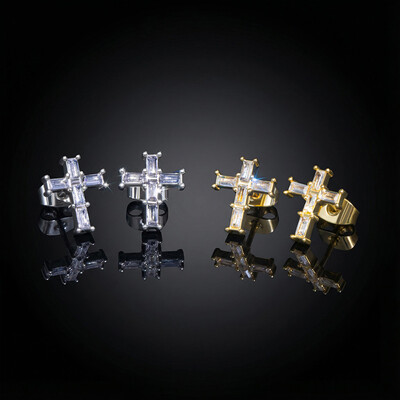 Baguette Cross Earrings
