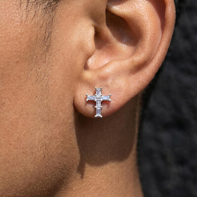 Baguette Cross Earrings