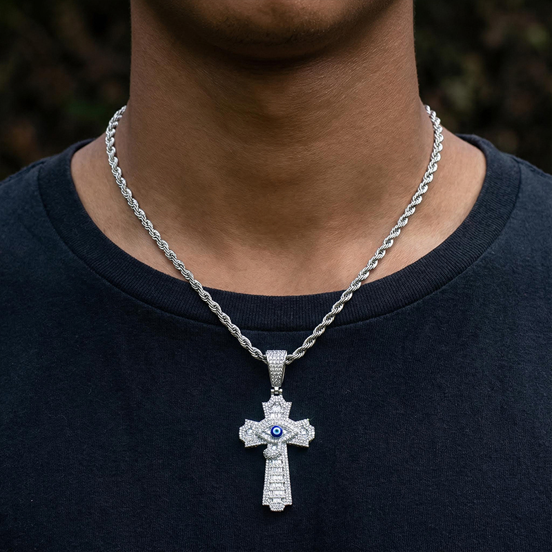 Egyptian Eye of Horus Baguette Cross Pendant Egyptian Eye of Horus Baguette Cross Pendant