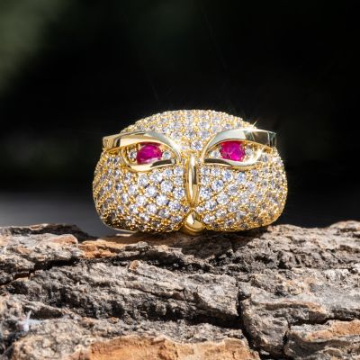 Micro Pave Owl Ring