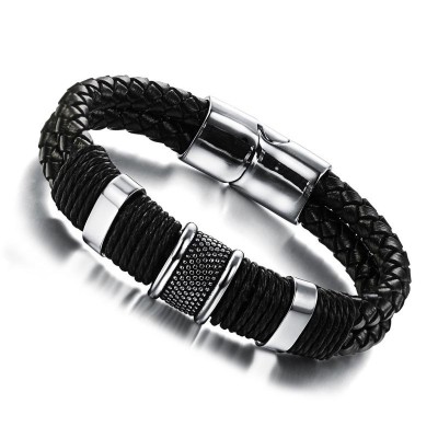 Men's Weaving Personalized Leather Bracelet