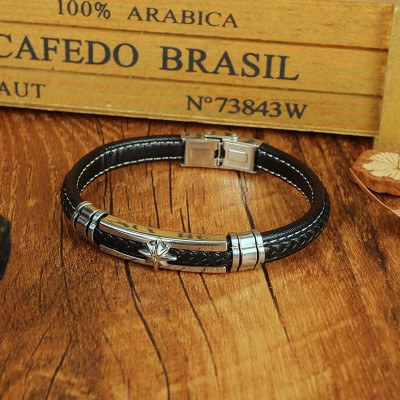 Men's Hand-woven Starfish Leather Bracelet