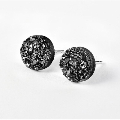 Round Crystal Cluster Stud Earrings