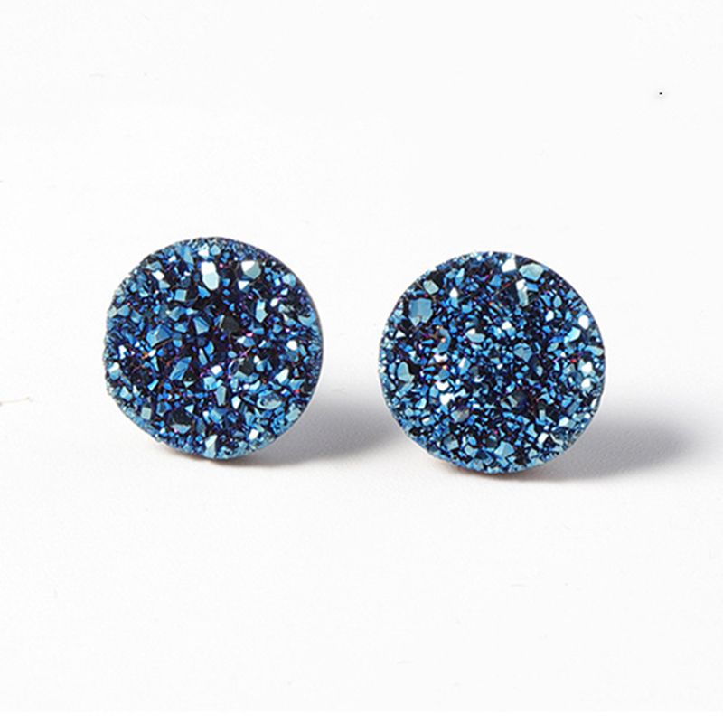 Round Crystal Cluster Stud Earrings