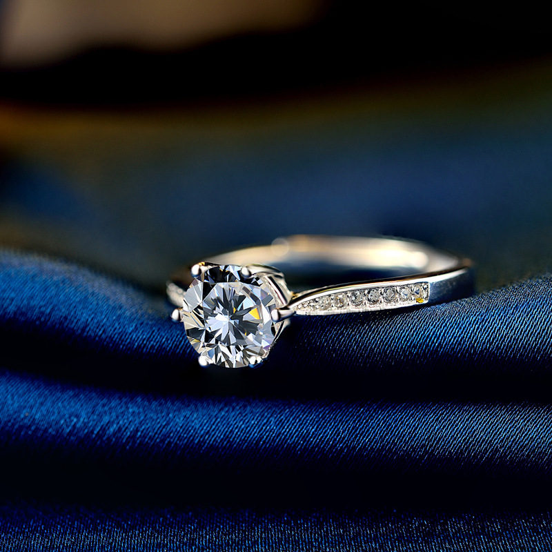 Silver Diamond Engagement Ring