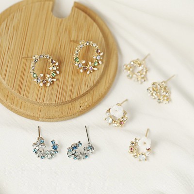 Iced White Petal Earrings