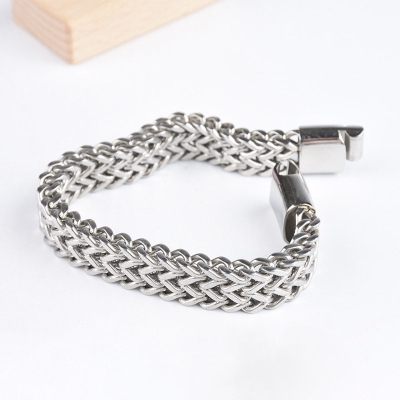 Men's Double Row Titanium Steel Bracelet