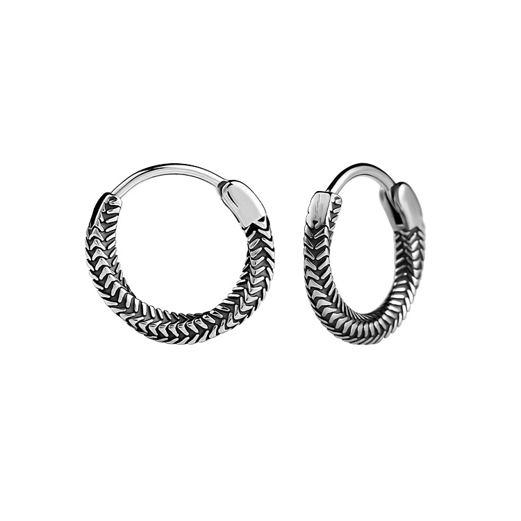 Men's Stainless Steel Fish Scale Earrings