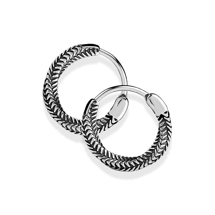 Men's Stainless Steel Fish Scale Earrings