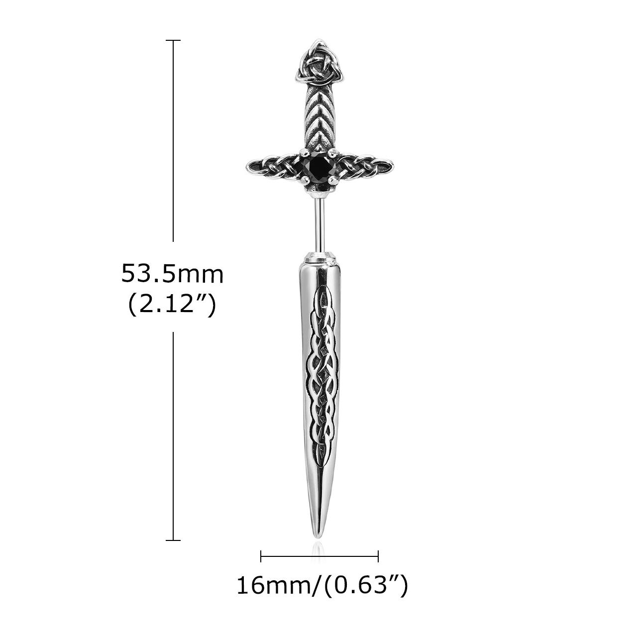 Vintage Celtic Knot Sword Earrings Stainless Steel
