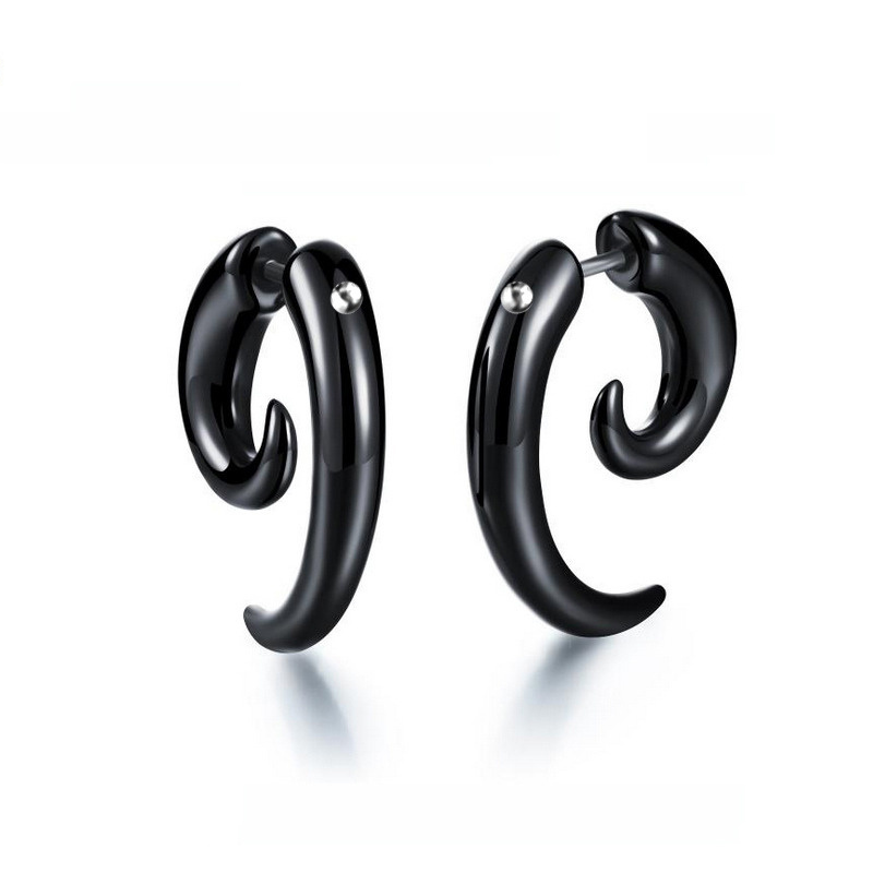 Horn Earrings in the shape of a Black Cow