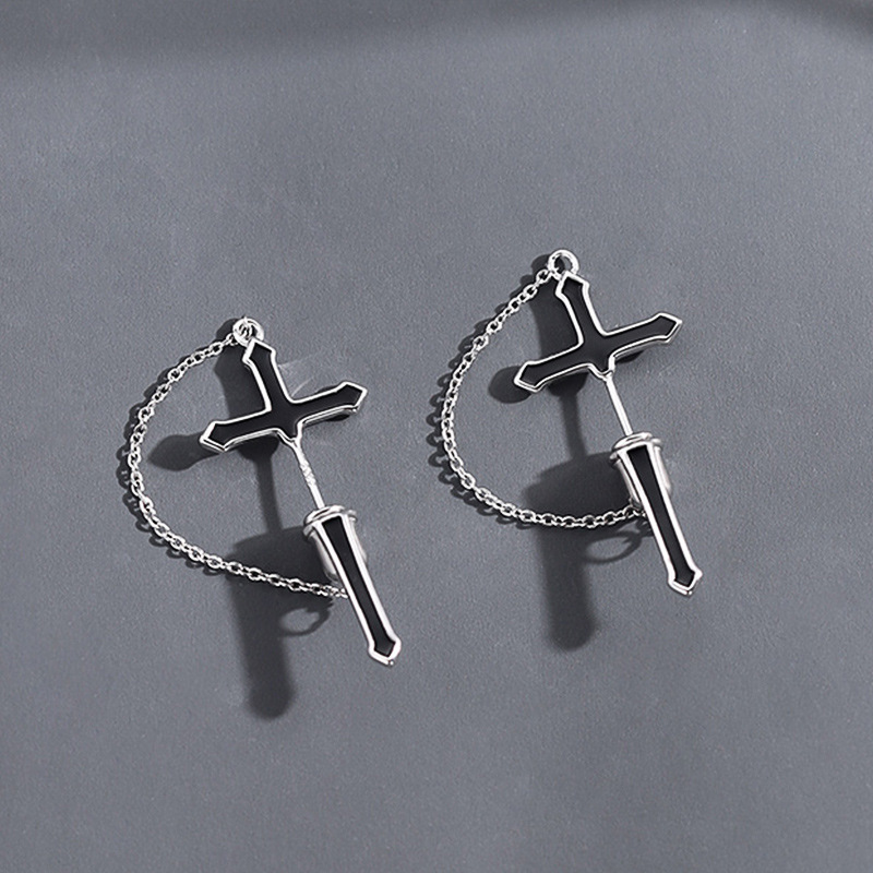 Black Cross Ornate Gothic Earrings Black Cross Ornate Gothic Earrings