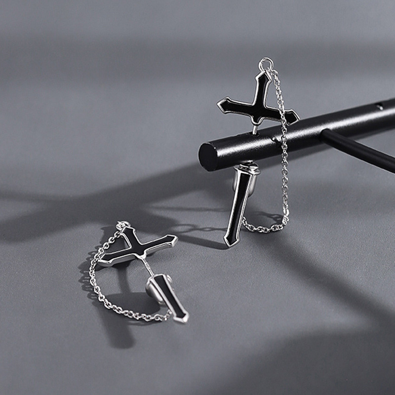 Black Cross Ornate Gothic Earrings Black Cross Ornate Gothic Earrings