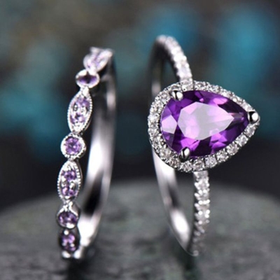 Amethyst Ring Set