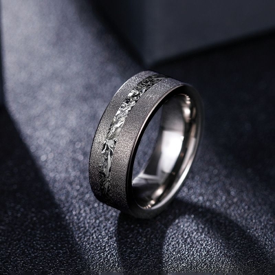 8mm Tungsten Black Sand Ring