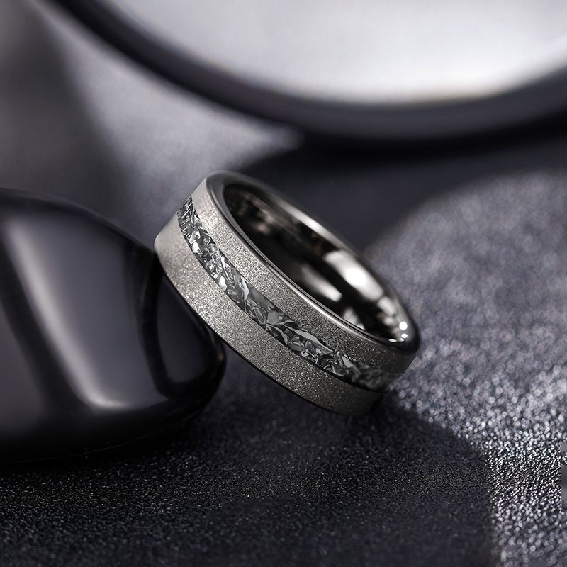 8mm Tungsten Black Sand Ring