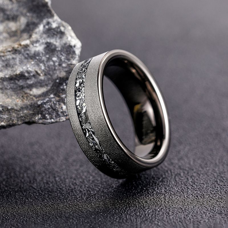 8mm Tungsten Black Sand Ring