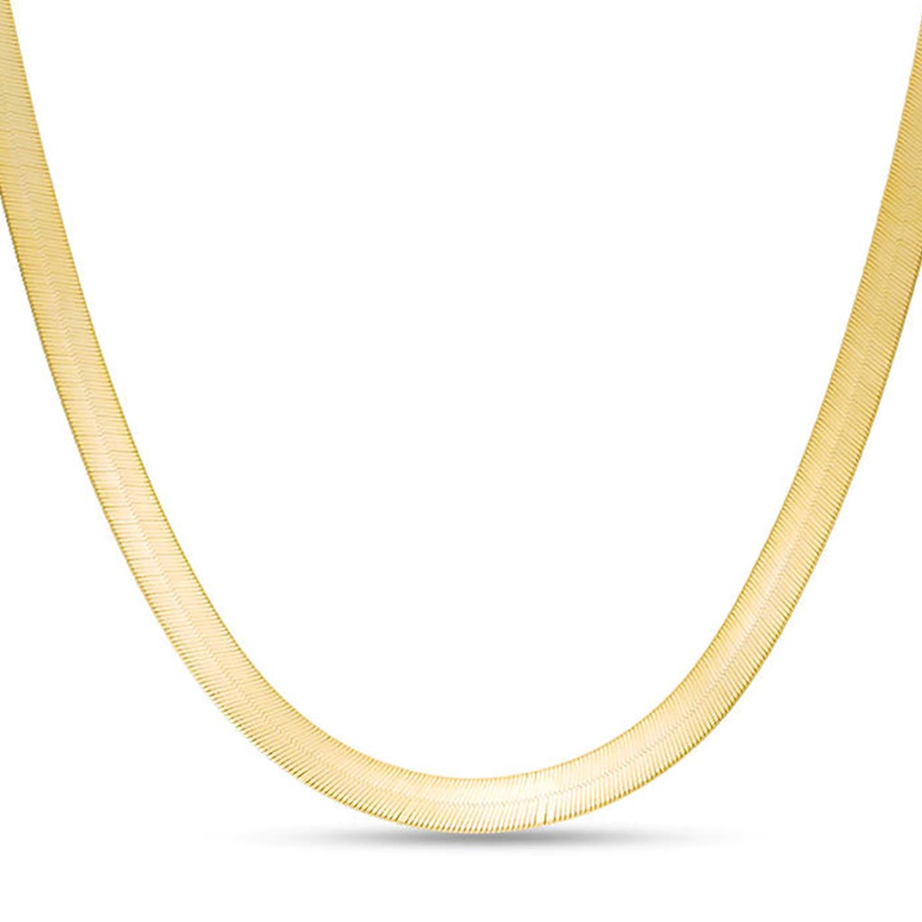 6mm Titanium Steel Herringbone Chain in Gold