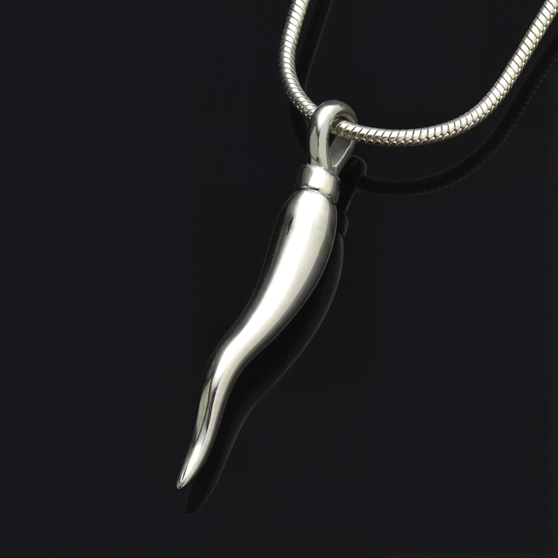 Italian Horn Cremation Urn Ashes Pendant