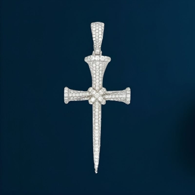 Shields of Strength Men's Pave Nail Cross Pendant