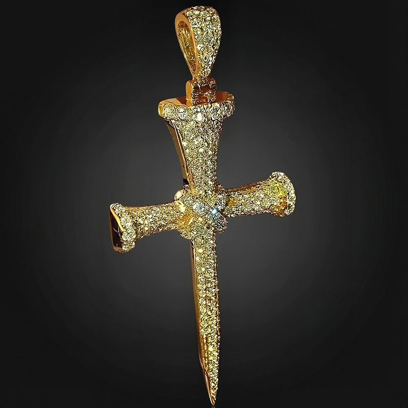 Shields of Strength Men's Pave Nail Cross Pendant Shields of Strength Men's Pave Nail Cross Pendant