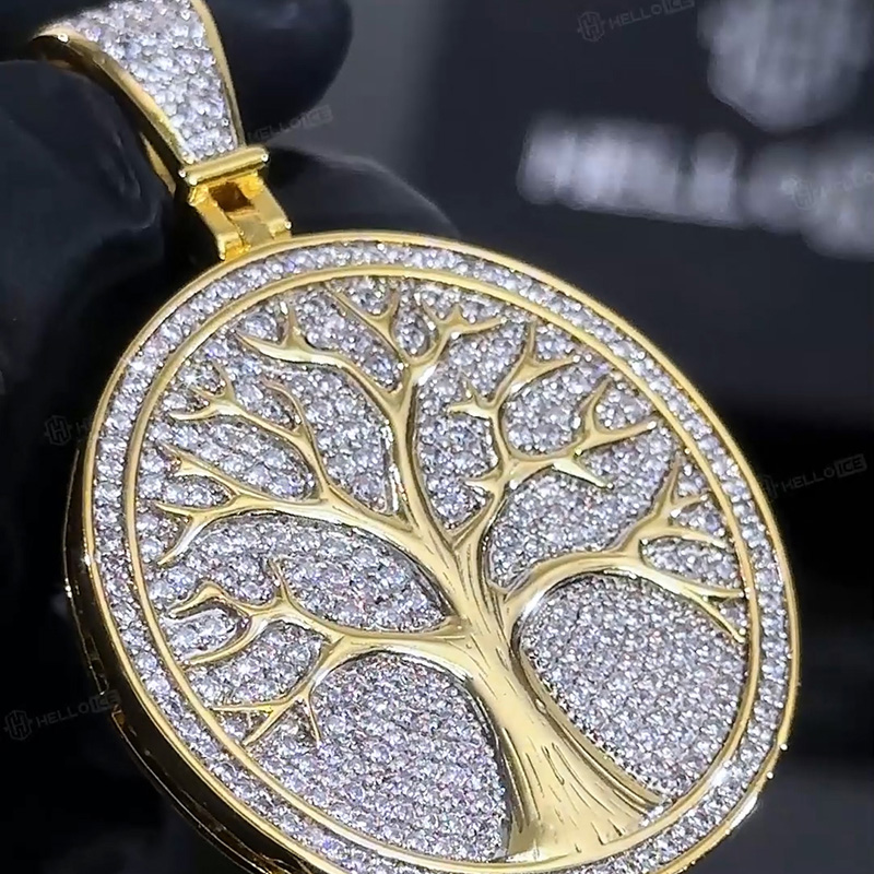 Two-tone Tree of Life Medallion Pendant