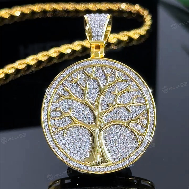 Two-tone Tree of Life Medallion Pendant