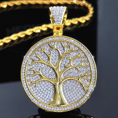 Two-tone Tree of Life Medallion Pendant