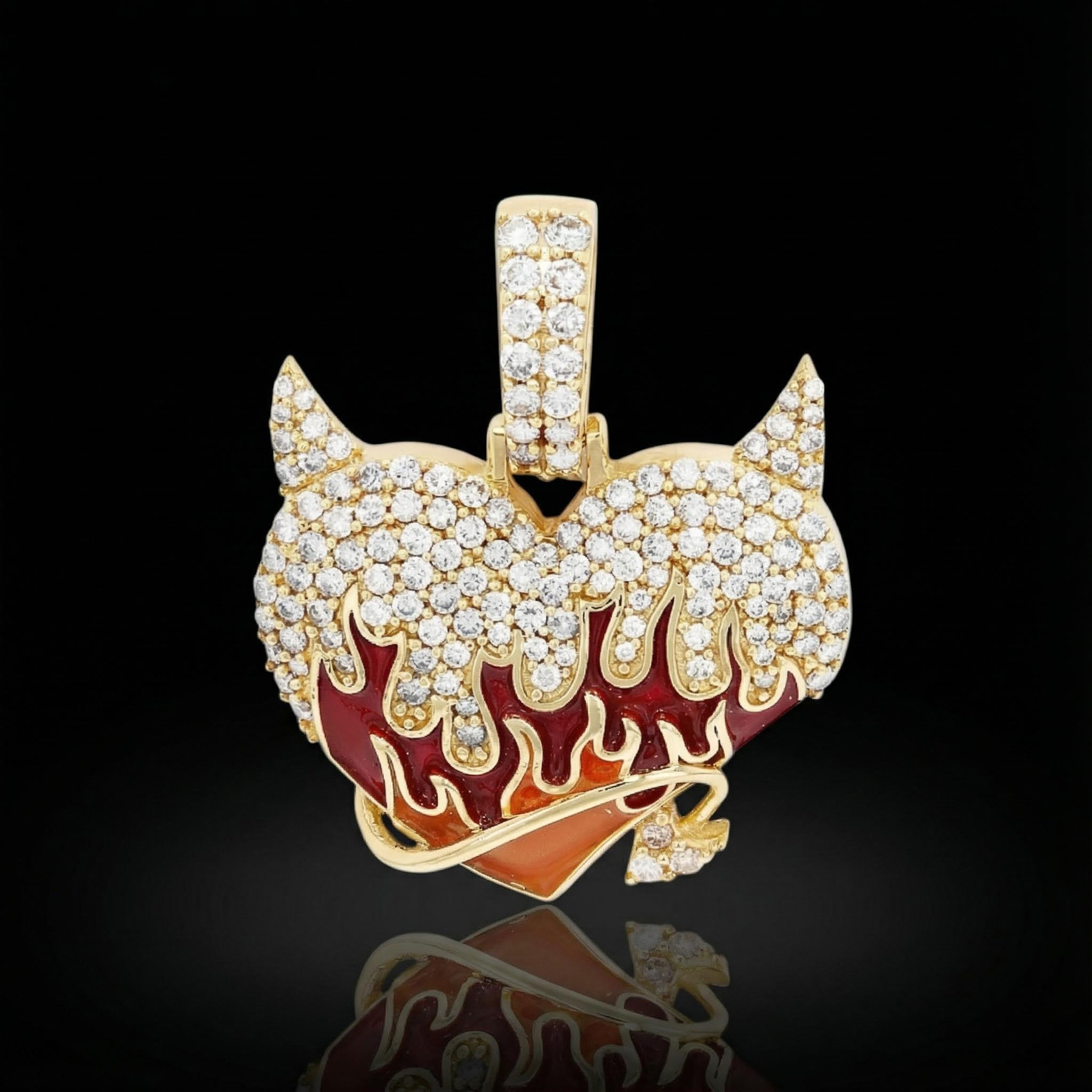 Flaming Angel Devil Heart Pendant Flaming Angel Devil Heart Pendant