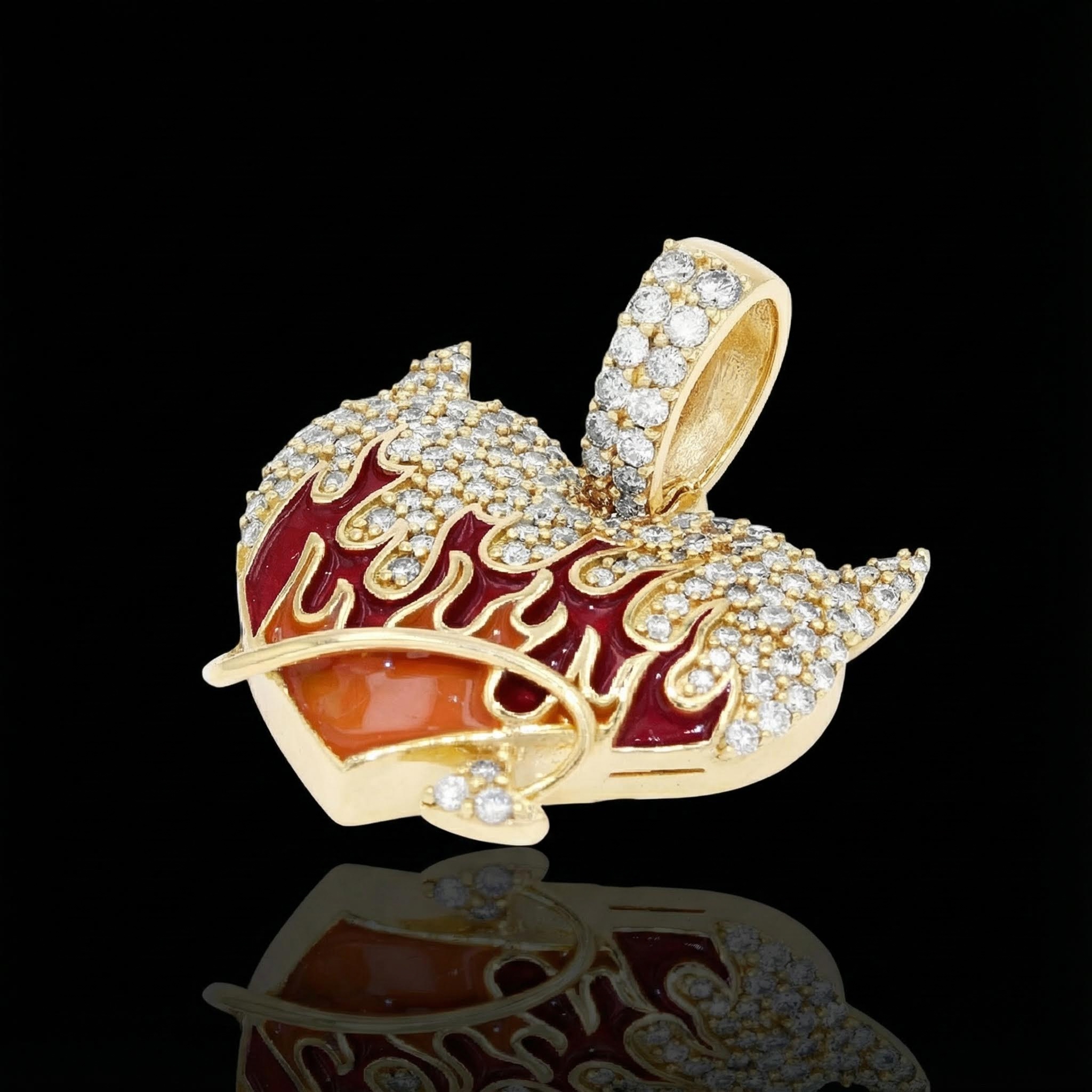 Flaming Angel Devil Heart Pendant Flaming Angel Devil Heart Pendant