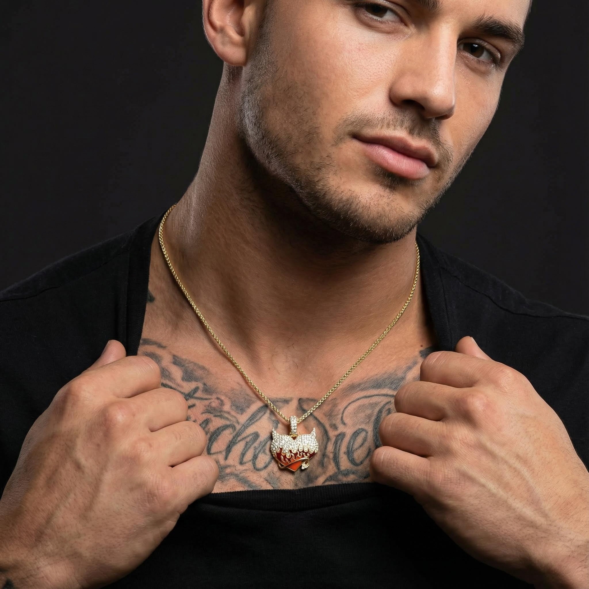 Flaming Angel Devil Heart Pendant Flaming Angel Devil Heart Pendant