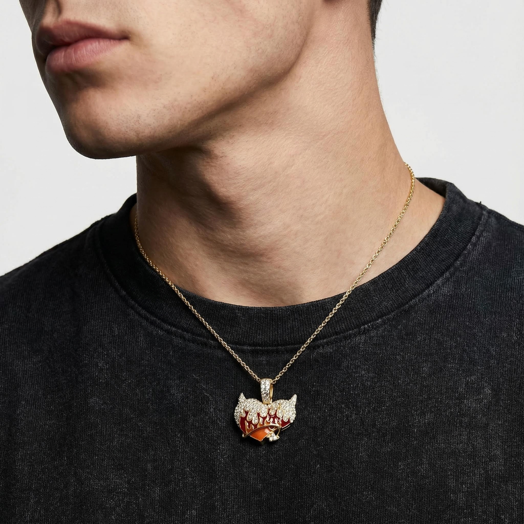 Flaming Angel Devil Heart Pendant Flaming Angel Devil Heart Pendant