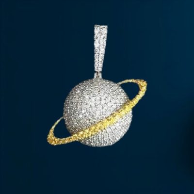 Micro Paved Saturn Pendant
