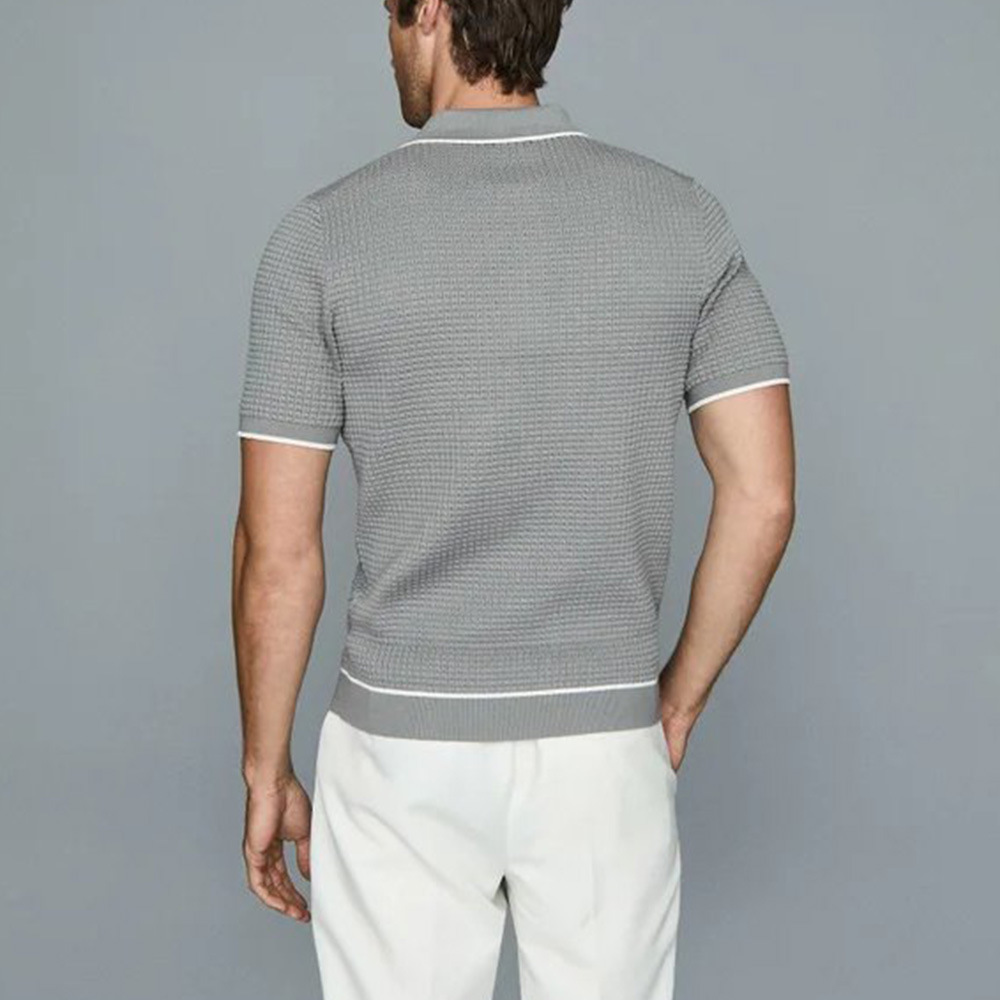 Men's Loose Knit Short Sleeve Polo Shirt