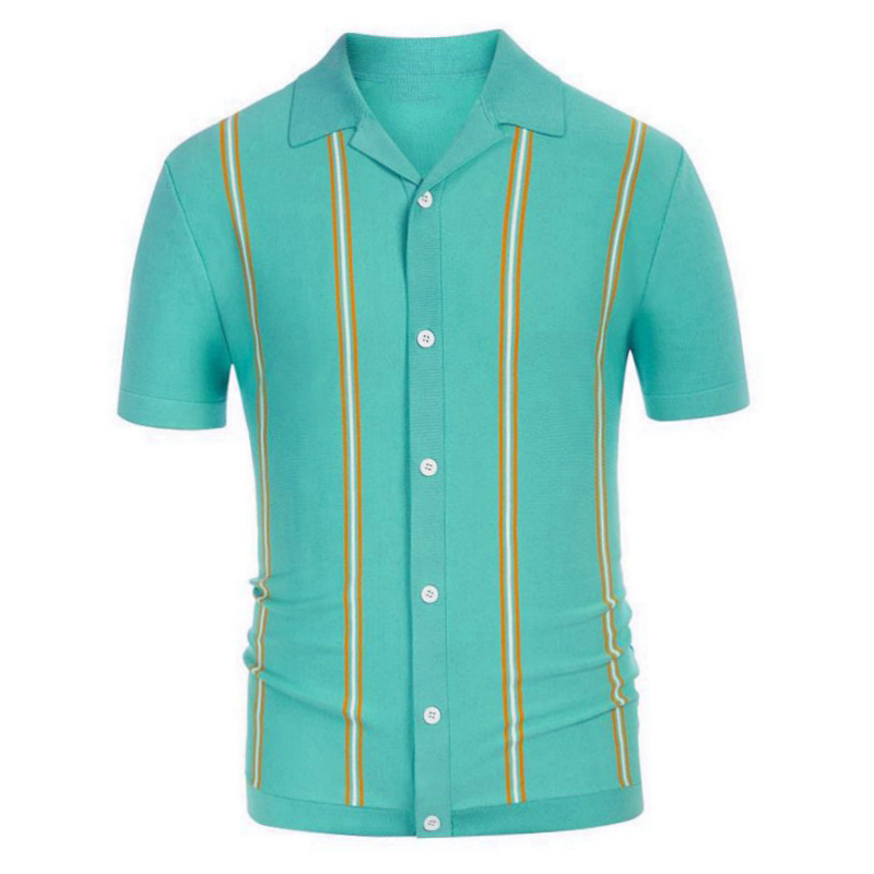 Business Striped Knitted Polo Shirt