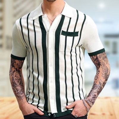 Striped Business Casual Polo Shirt