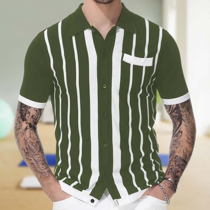 Striped Business Casual Polo Shirt