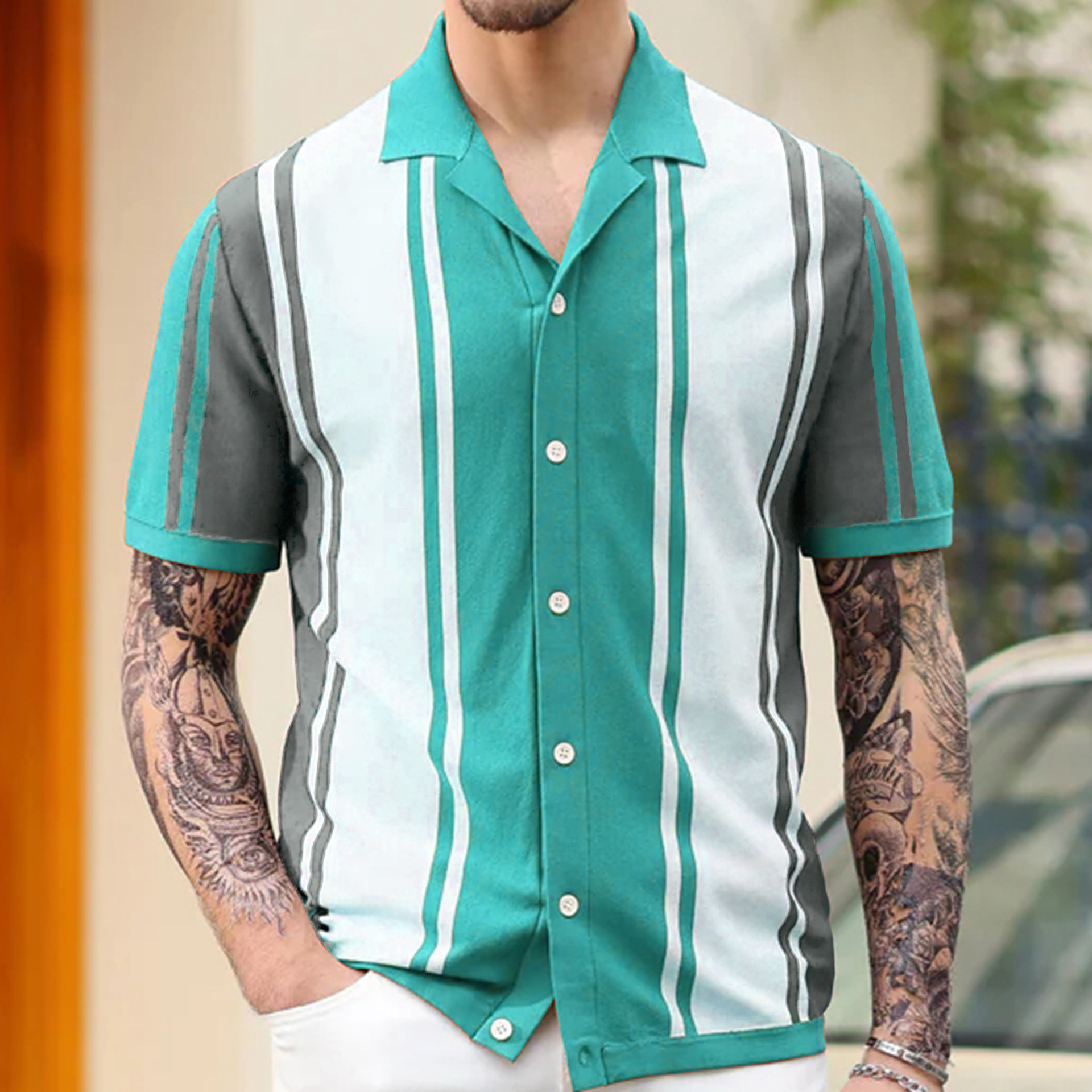 Contrast Color Stitching Business Polo Shirt