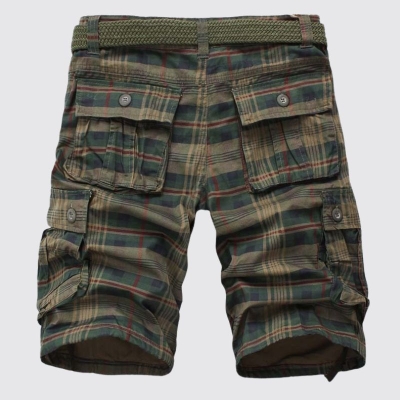 Men's Workwear Five-point Multi-pocket Plaid Shorts